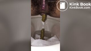 nice girl shitting close up view