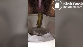 nice girl shitting close up view