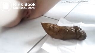 POV girl pooping huge log