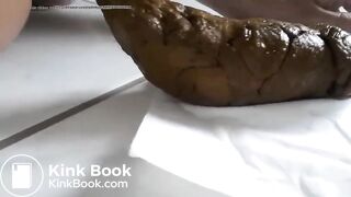 POV girl pooping huge log