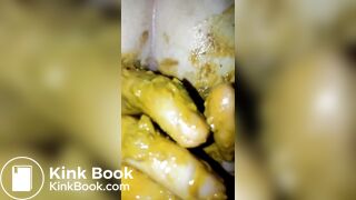 Girl diarrhea on her boyfriend hand