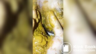 Girl diarrhea on her boyfriend hand