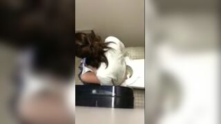 Toilet voyeur hot ass wiping brunette