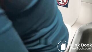 Pooping in a plane toilet