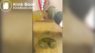 Shitting shoving in pussy and eating sshit