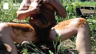Cucumber scat in the garden..