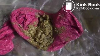 Runny poop in red pantyhose