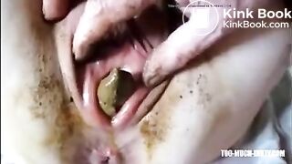 A poo in her vagina..
