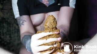 Incredible scat blowjob by the scat queen