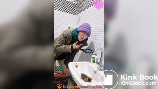 Pooping in an Indian sink