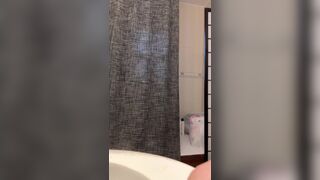 Tatted blonde shits in her panties