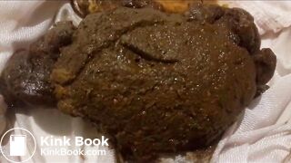 Big poop in shiny white panties