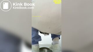 girl poop public toilet - video 3