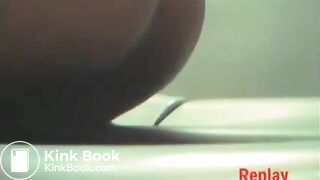 Woman uses festival porta-potty to poop