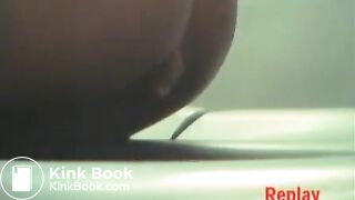 Woman uses festival porta-potty to poop