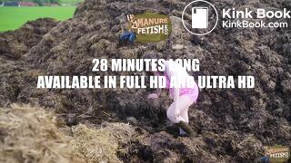 Watched on the dunghill - girl covered in cowshit