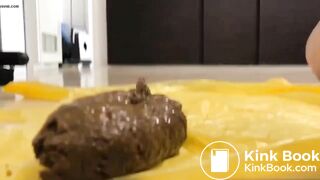Girl shit on plastic