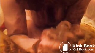 Handjob with a lot of shit