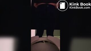 Girl pooping in public bathroom - video 3