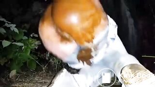 Scat slut in the woods..