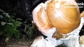 Scat slut in the woods..