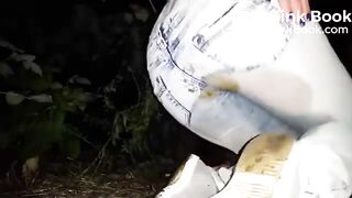Scat slut in the woods..