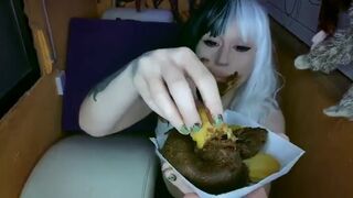 Eating scat..