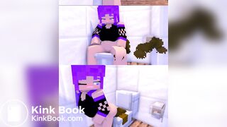 minecraft girl overflows toilet