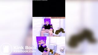 minecraft girl overflows toilet