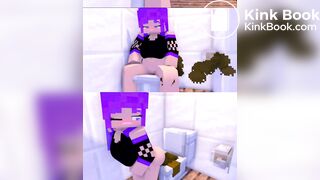minecraft girl overflows toilet