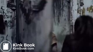 Young Asian teen has diarrhea scene