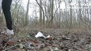 Poop in the woods..