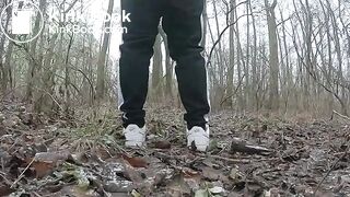 Poop in the woods..