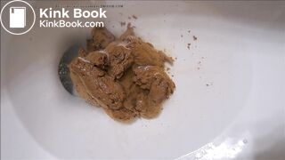 Cute girl poops in the woods..