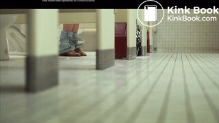 Asian girl diarrhea in toilet scene