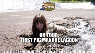 First Pig Manure Lagoon - girl masturbating in pigshit