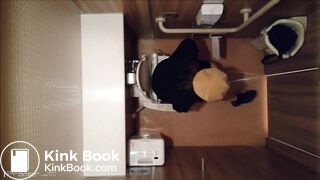 Girl takes a long-time poop
