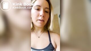 girl takes a big morning dookie