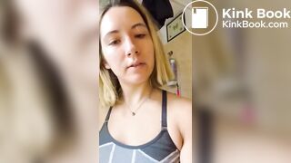 girl takes a big morning dookie