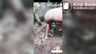 Indonesian girl pooping outdoor - video 2