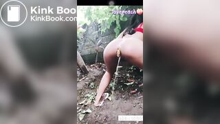 Indonesian girl pooping outdoor - video 2