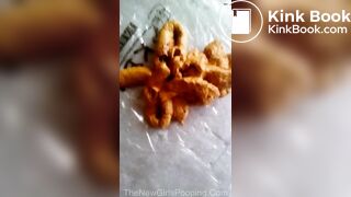 Girl gets naked and poops!