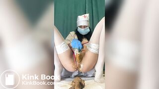 Self enema of a smutty nurse