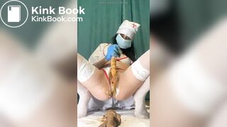 Self enema of a smutty nurse