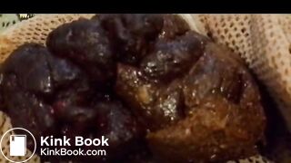 Panty poop in fishnets