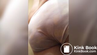 Fat ass women poops panties