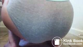 Girl shits in blue panties