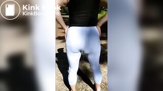 Poops Leggings in Public Park