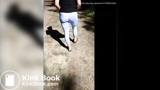 Poops Leggings in Public Park