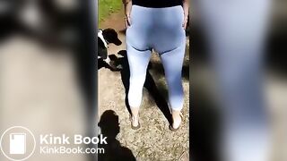 Poops Leggings in Public Park